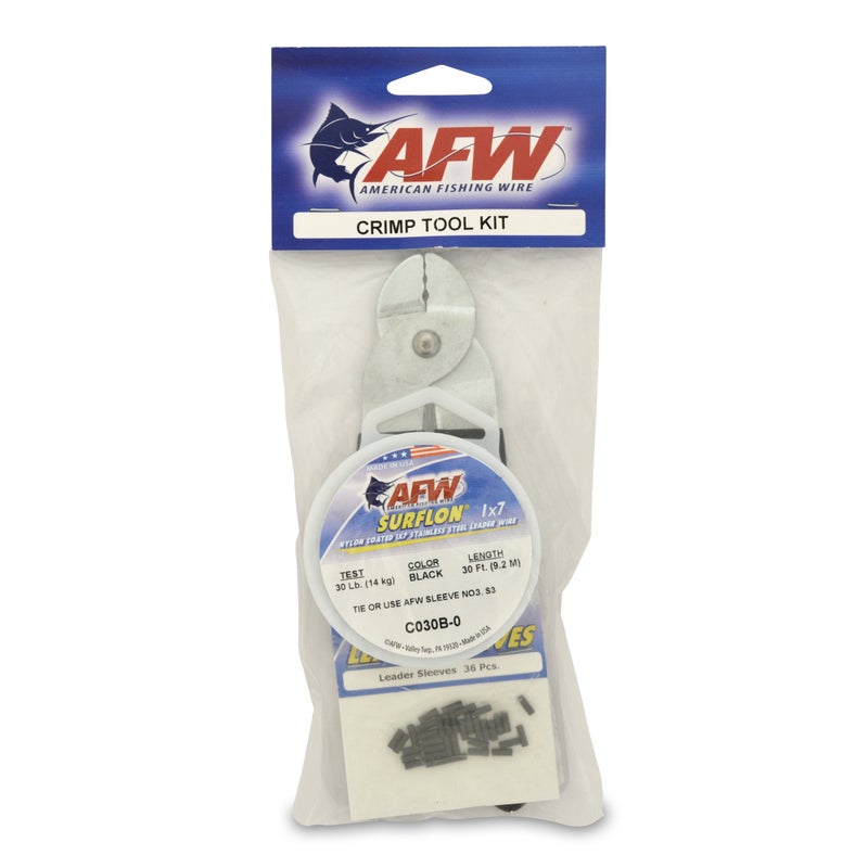 American Fishing Wire Surflon Crimp Kit, 30 Pound Test, Black Color